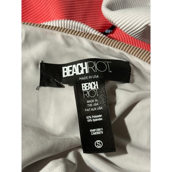 Beach Riot Coral Colorblocked Carlie One Piece Swim Suit S - Picture 4 of 4